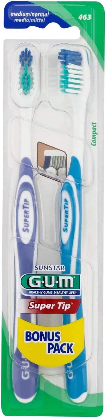 Gum Super Tip Spazzolino Medio Compatto 2 Pezzi