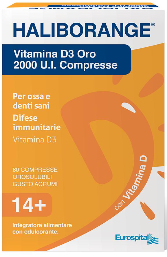 Haliborange Vitamina D3 Oro 2.000 UI Integratore 60 Compresse