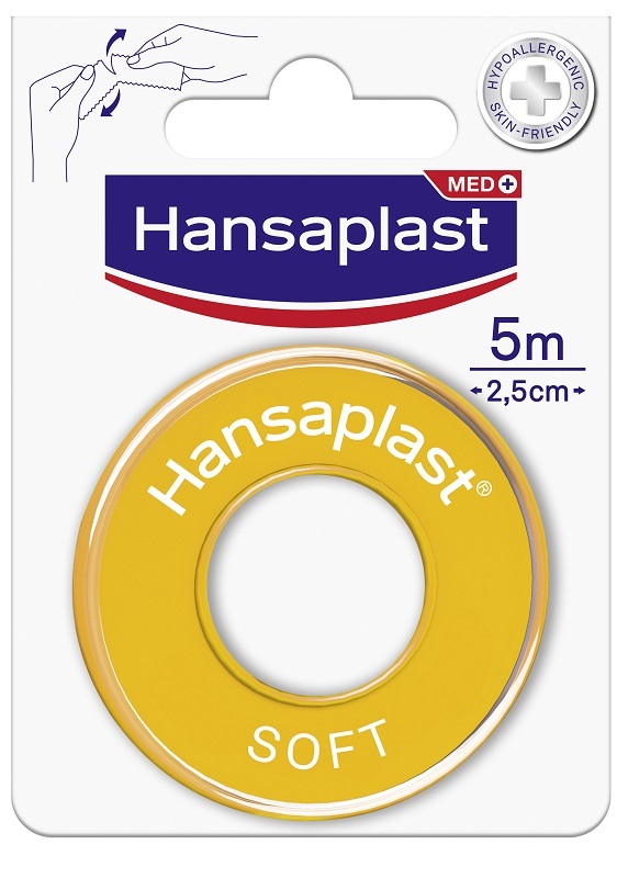 Hansaplast Soft - Cerotto su Rocchetto - Misura 5 m x 2,5 cm