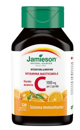 Jamieson Vitamina C 1000 mg Integratore Arancia 120 Compresse Masticabili
