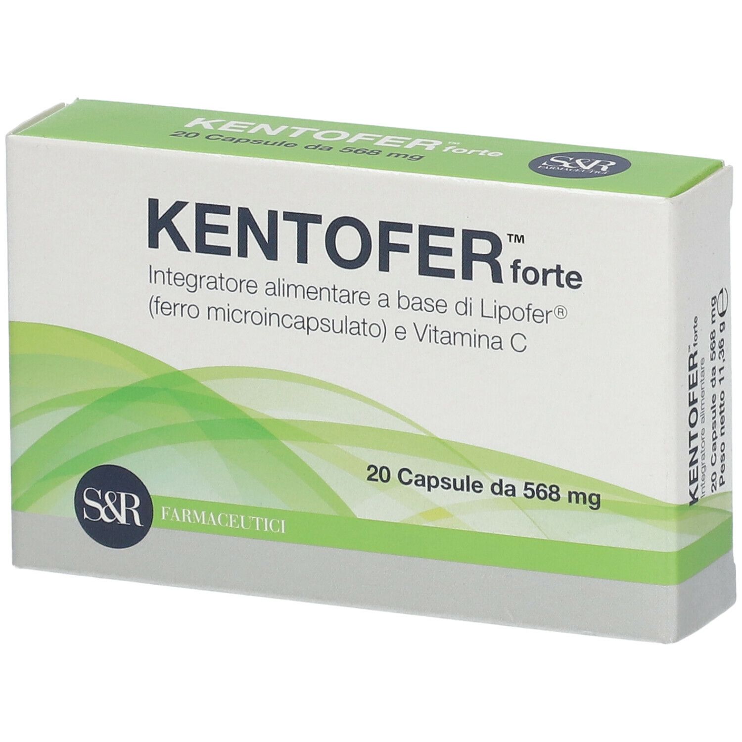 Kentofer Forte - Integratore di Ferro e Vitamina C - 20 Capsule