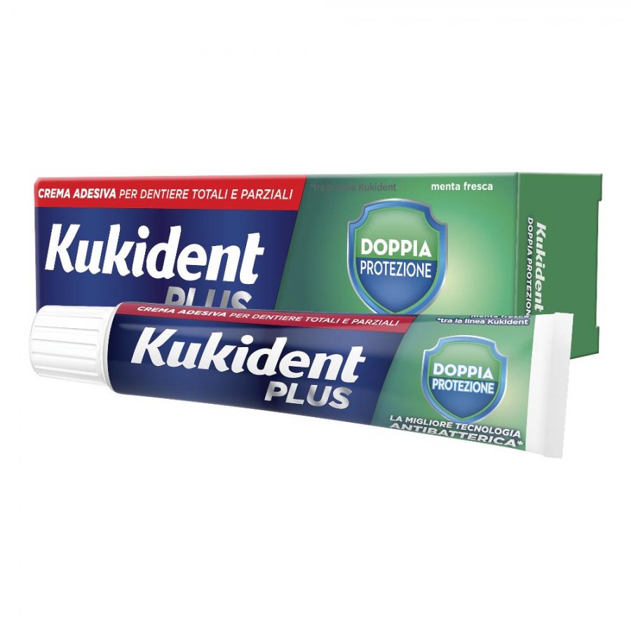 Kukident Plus Doppia Protezione - Crema Adesiva per Protesi Dentarie - 40 g