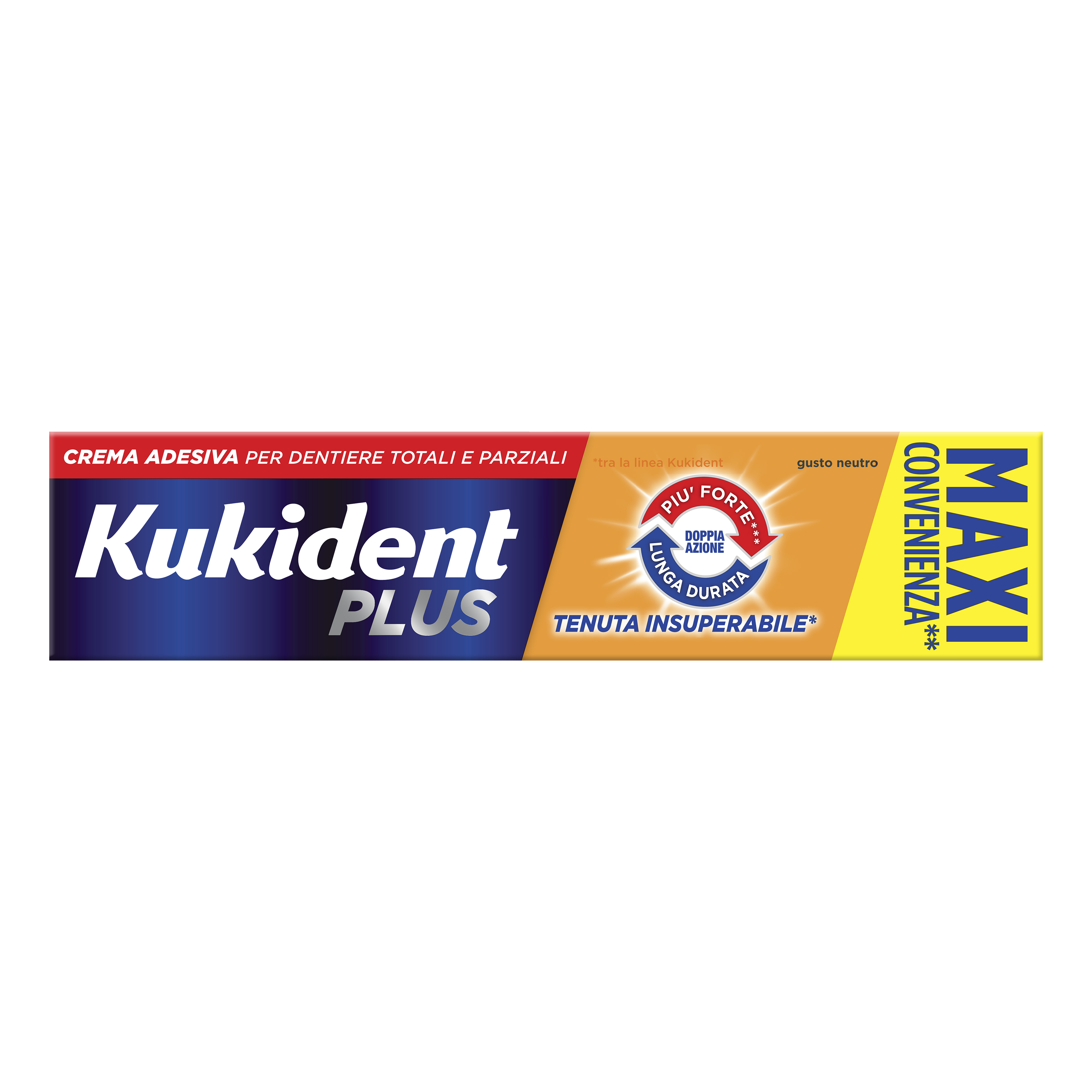 Kukident Plus Doppia Azione Crema Adesiva per Protesi Dentarie 60 G