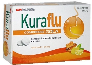 Kuraflu Integratore per la Gola Miele e Limone 20 Compresse