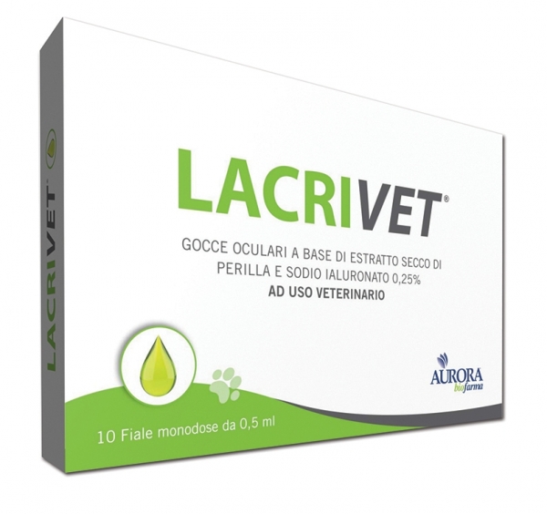 Lacrivet - Collirio Lacrima Artificiale per Cane e Gatti - 10 Flaconcini x 0.5 ml