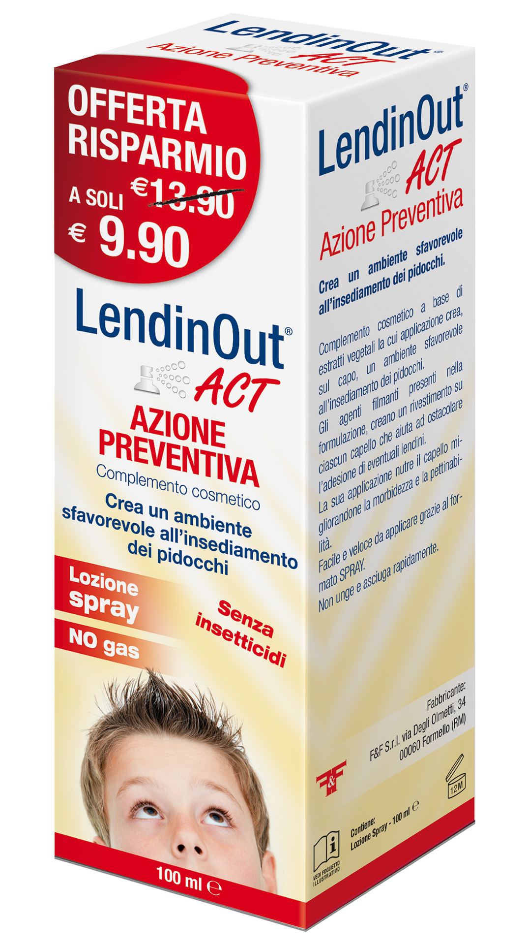 LendinOut Act Azione Preventiva Antipidocchi Spray 100 ml