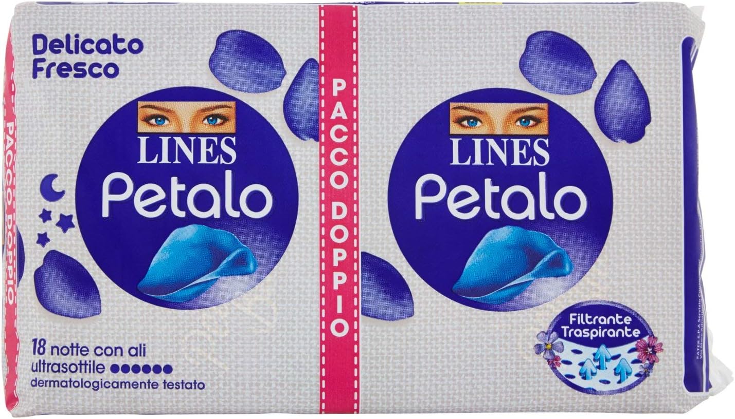 Lines Petalo Blu Ultra Notte Assorbenti 18 Pezzi