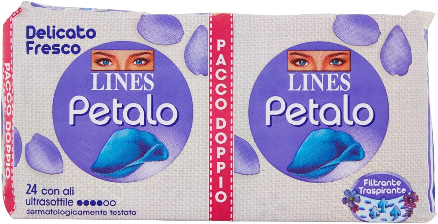 Lines Petalo Blu Assorbenti con Ali 24 Pezzi