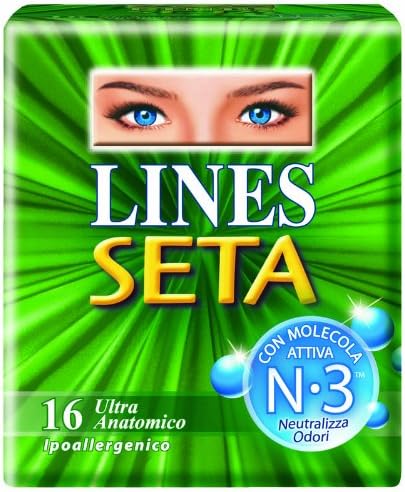 Lines Seta Ultra Assorbenti Anatomici Ipoallergenico 16 Pezzi