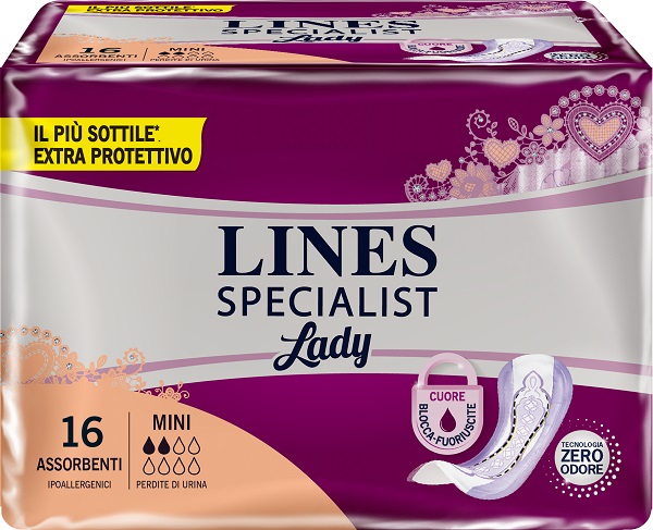 Lines Specialist Lady - Pannolone Sagomato Mini - 16 Pezzi