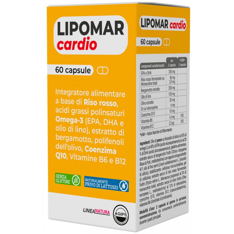 Lipomar Cardio Integratore Colesterolo 60 Capsule Molli