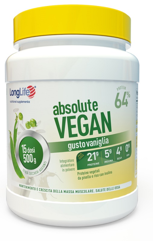LongLife Absolue Vegan - Integratore per Massa Muscolare Gusto Vaniglia - 400 g