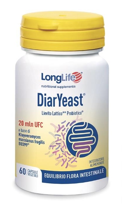 LongLife DiarYeast - Integratore di Probiotici - 60 Capsule