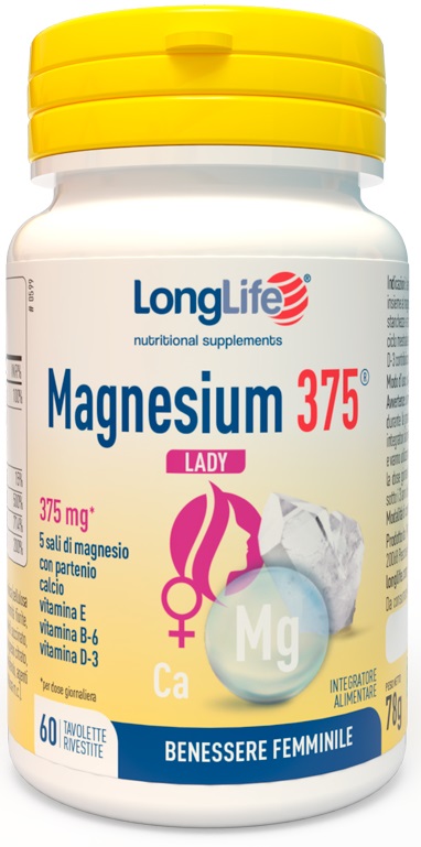 LongLife Magnesium 375 mg Lady - Integratore di Magnesio per Donne - 60 Tavolette