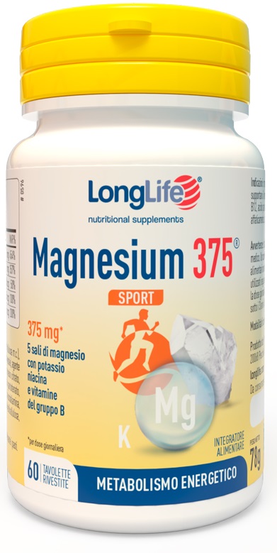 LongLife Magnesium 375 mg Sport - Integratore di Magnesio - 60 Tavolette