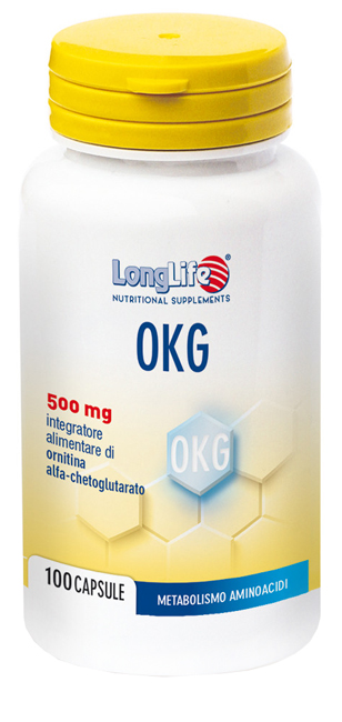 LongLife OKG 500 mg - Integratore per il Metabolismo degli Amminoacidi - 100 Capsule