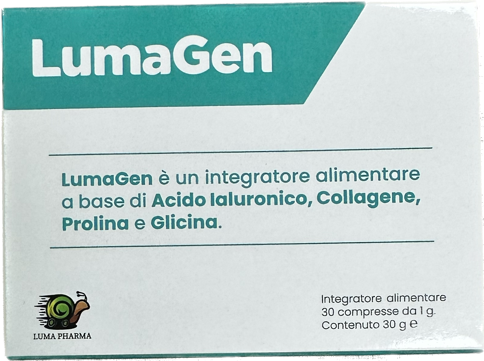 LumaGen Integratore di Acido Ialuronico e Collagene 30 Compresse