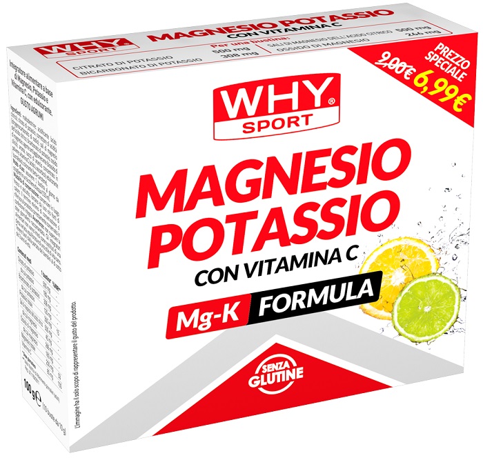 Why Sport Magnesio e Potassio con Vitamina C Integratore 10 Bustine