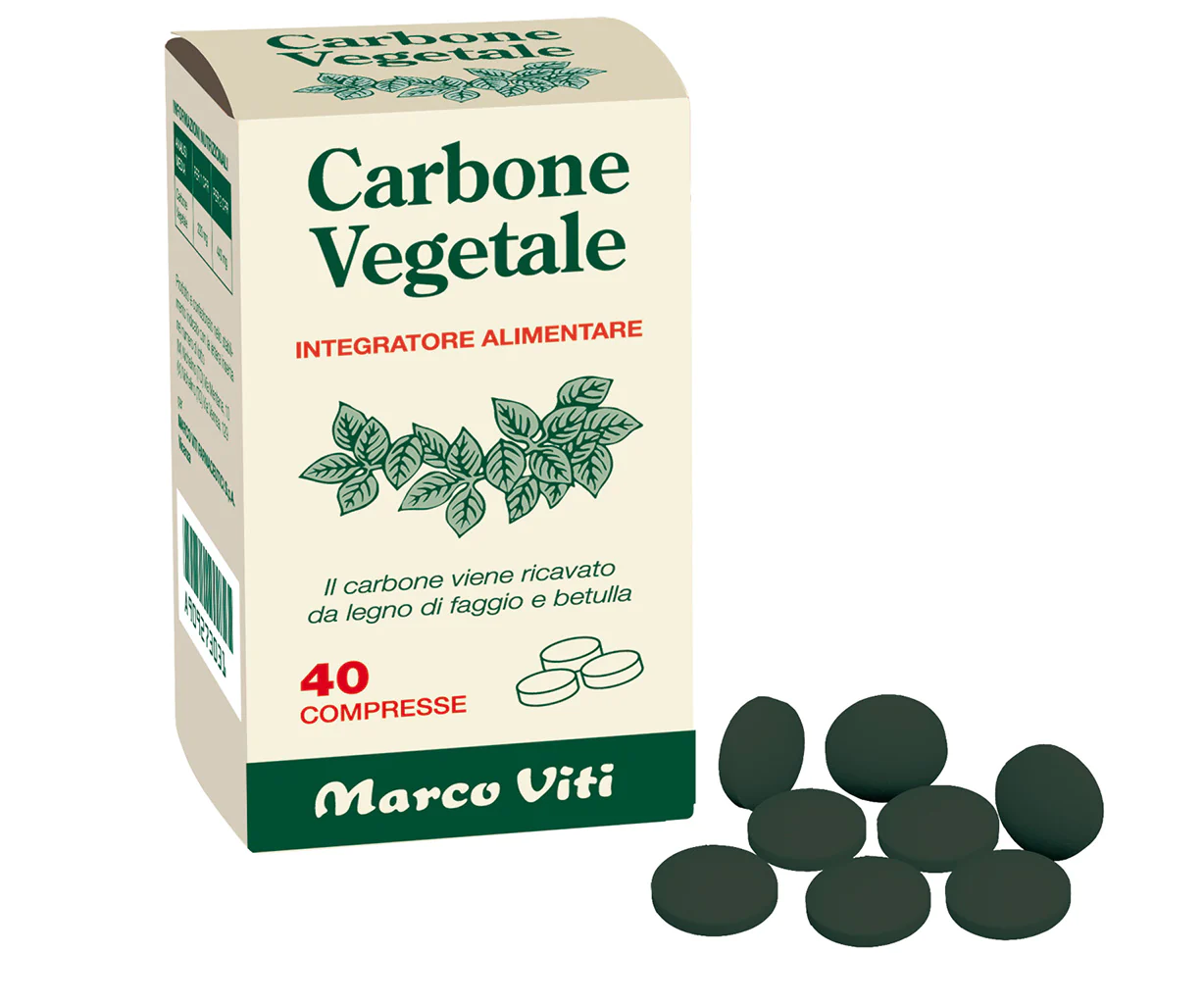Carbone Vegetale - Integratore per Regolarità Intestinale - 40 Compresse
