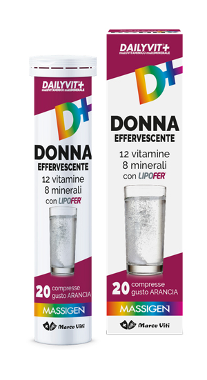 Massigen Dailyvit+ Donna - Integratore Multivitaminico e Multiminerale - 20 Compresse Effervescenti