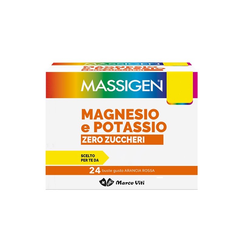 Massigen Magnesio e Potassio Zero Zuccheri Integratore 24 Bustine