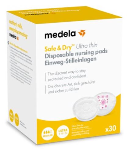Medela Safe & Dry Ultra Thin Coppetta Assorbilatte 30 Pezzi