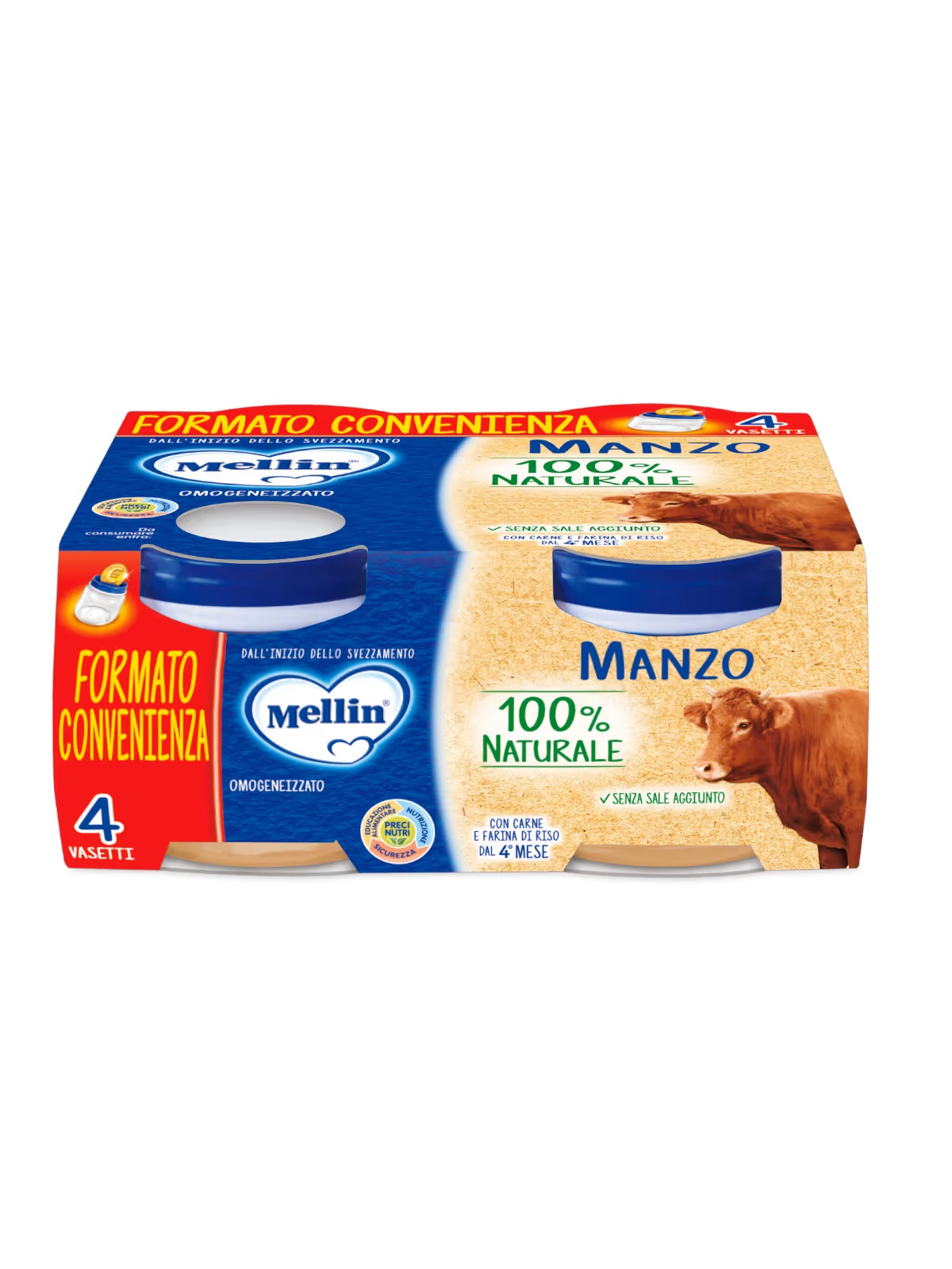 Mellin Omogeneizzato Manzo 4x80g