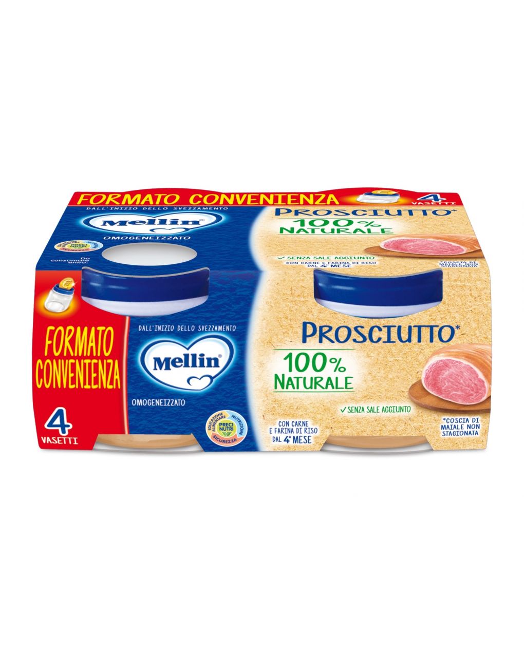Mellin Omogeneizzato Prosciutto 4x80g