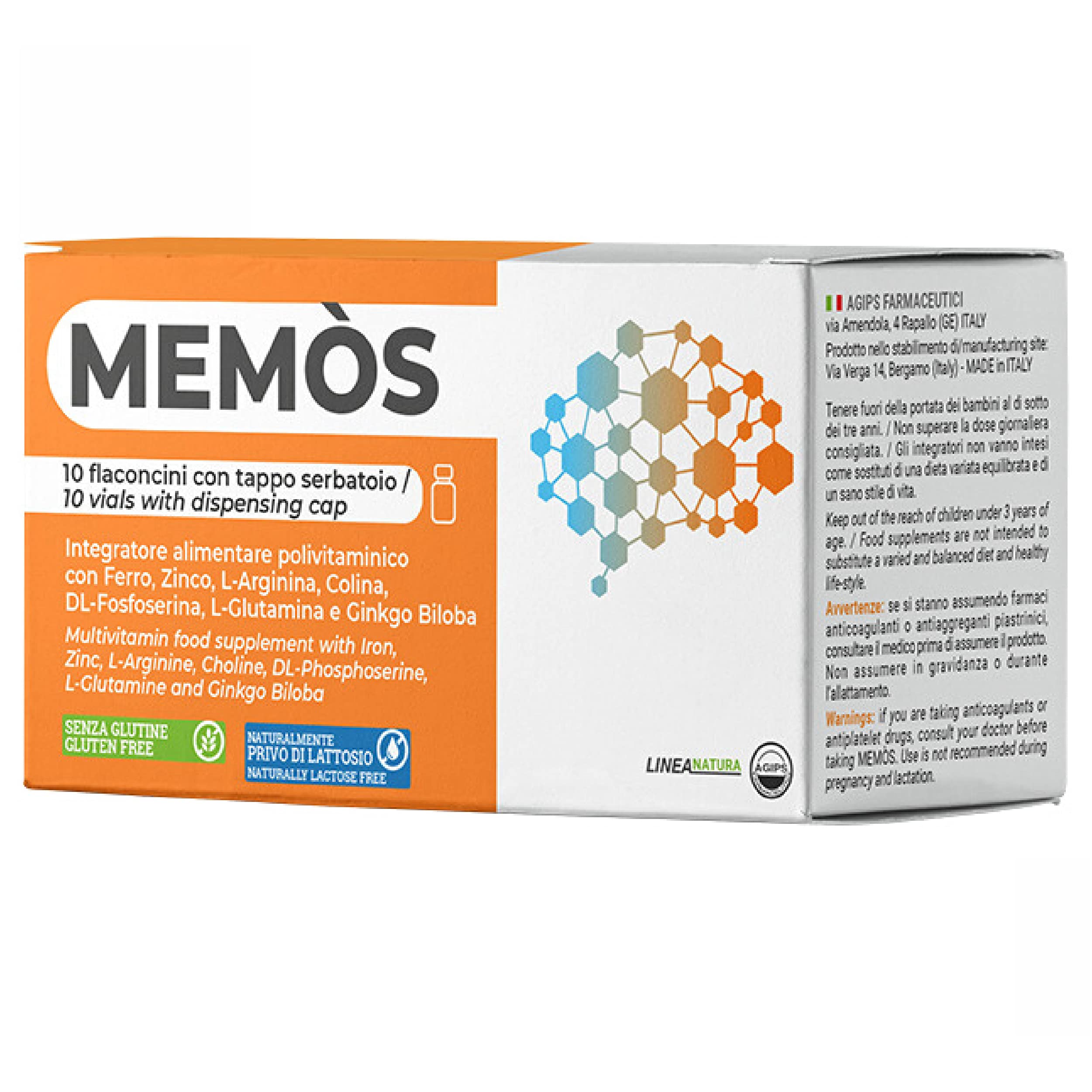 Memos Integratore Concentrazione e Memoria 10 Flaconcini