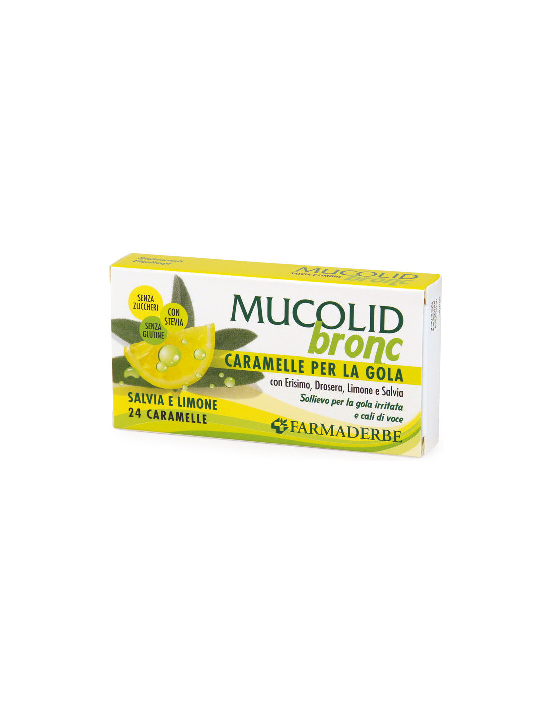 Mucolid Bronc Salvia e Limone Caramelle per la Gola 24 Pezzi