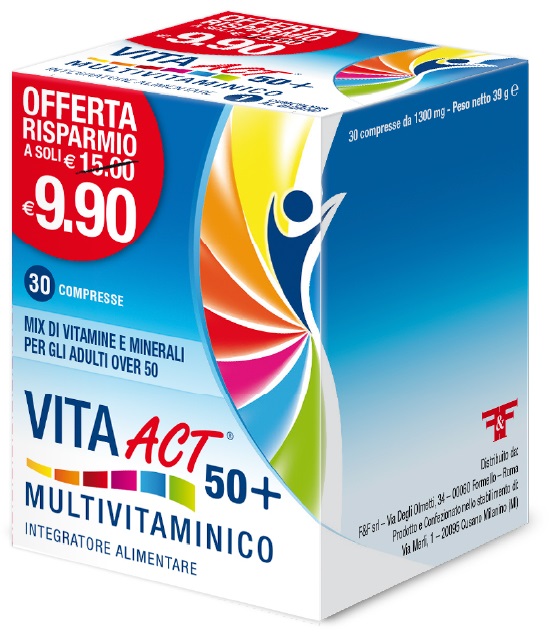Vita Act 50+ Multivitaminico Integratore Adulti 30 Compresse