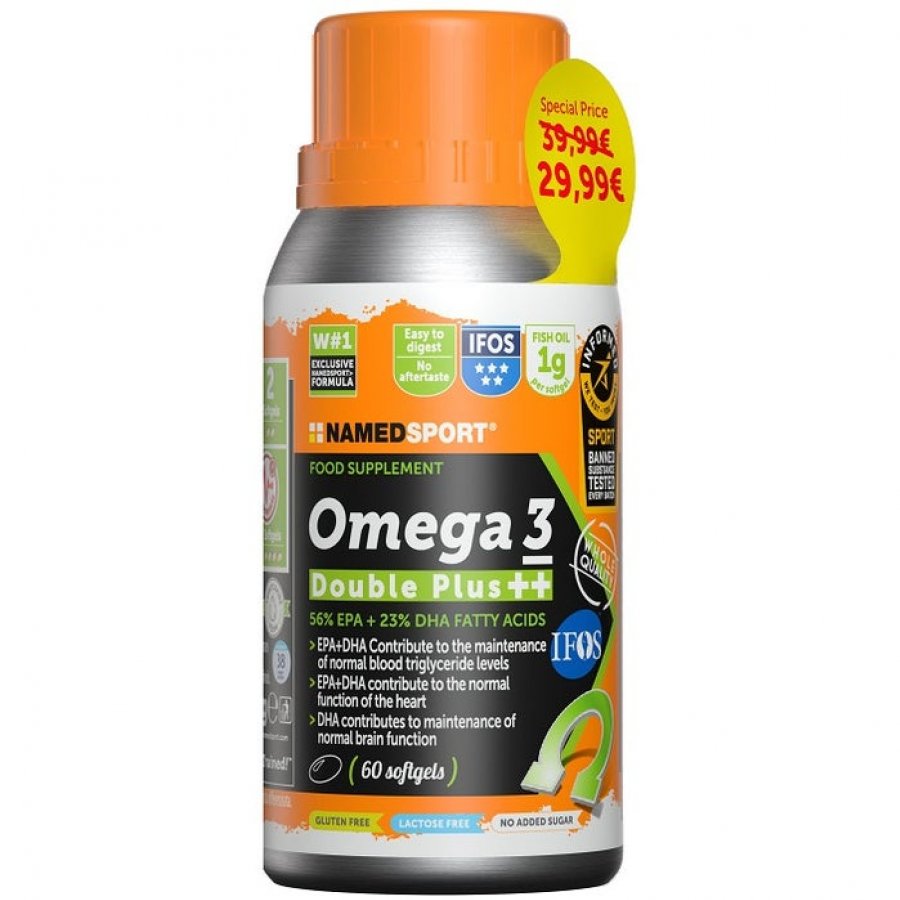 Named Sport Omega 3 Double Plus - Integratore di Acidi Grassi Omega 3 - 60 Softgel