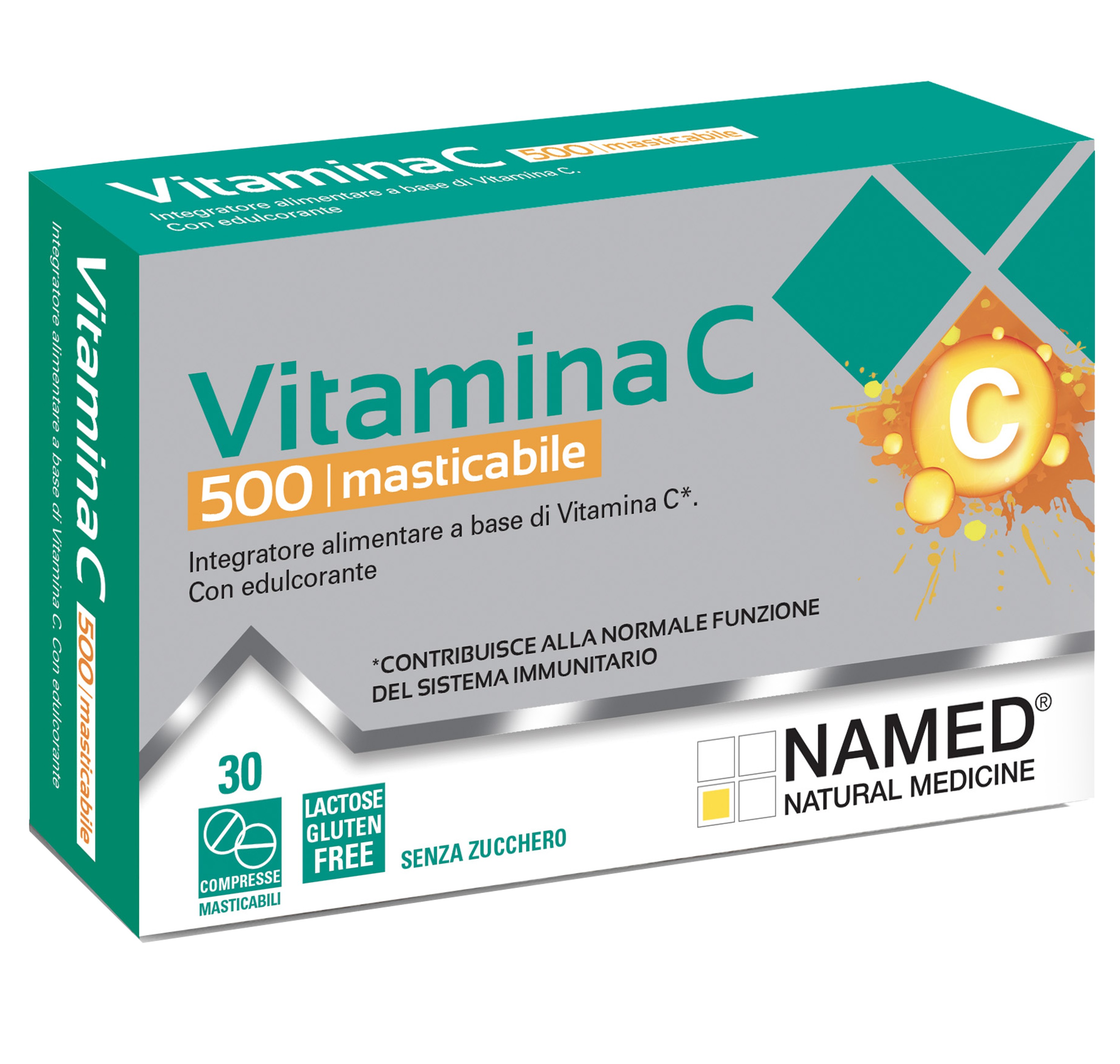 Named Vitamina C 500 - Integratore per Sistema Immunitario - 30 Compresse Masticabili