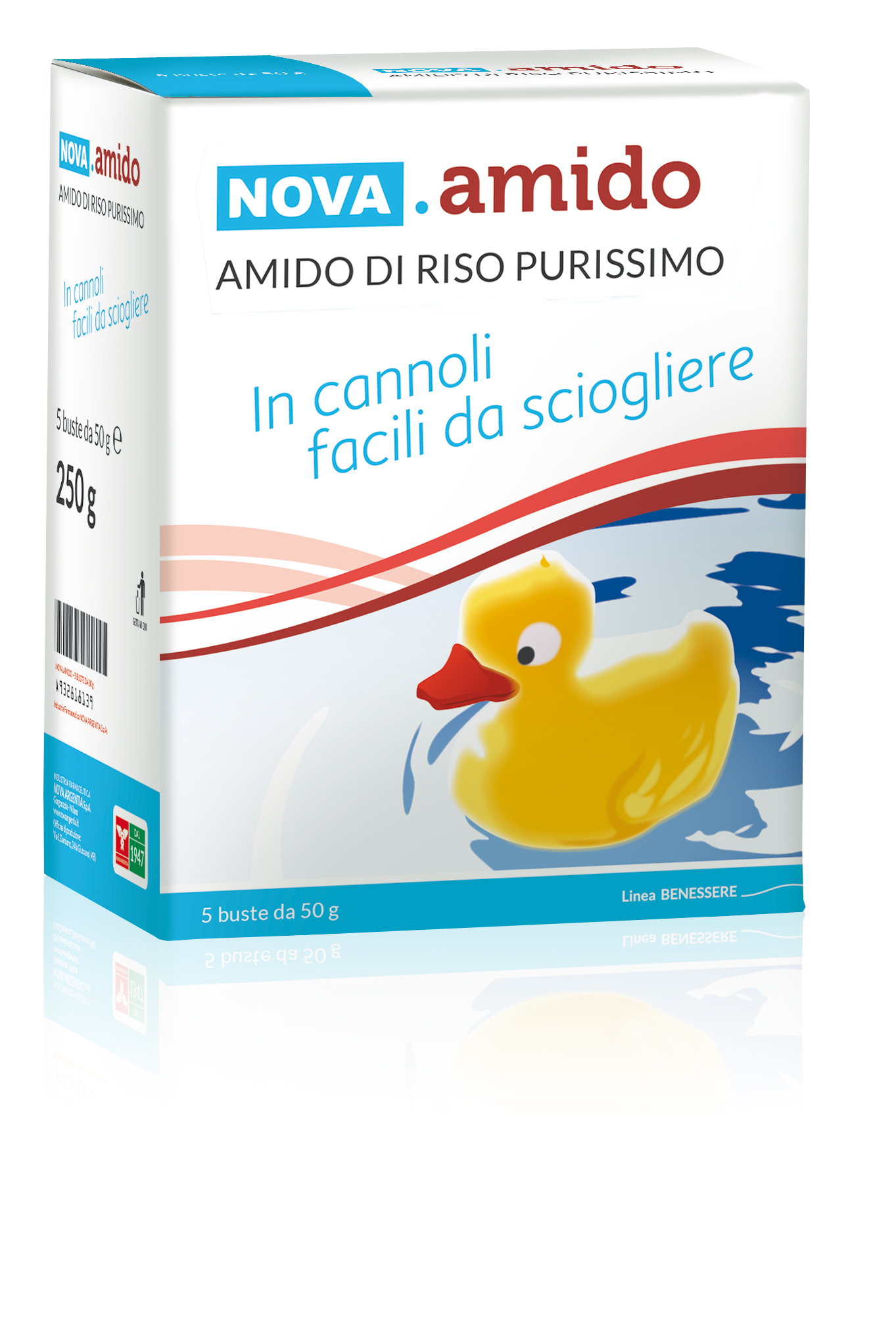 Nova Amido di Riso Purissimo - Prodotto per Pelli Delicate - 5 Buste x 50 g