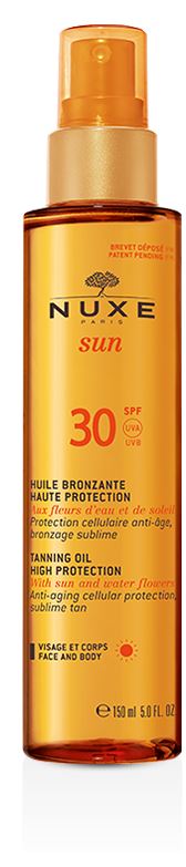 Nuxe Sun - Olio Solare Viso e Corpo Abbronzante con Protezione Alta SPF 30 - 150 ml
