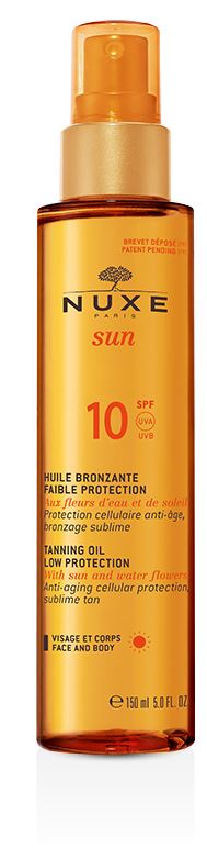 Nuxe Sun - Olio Solare Viso e Corpo Abbronzante con Protezione Bassa SPF 10 - 150 ml