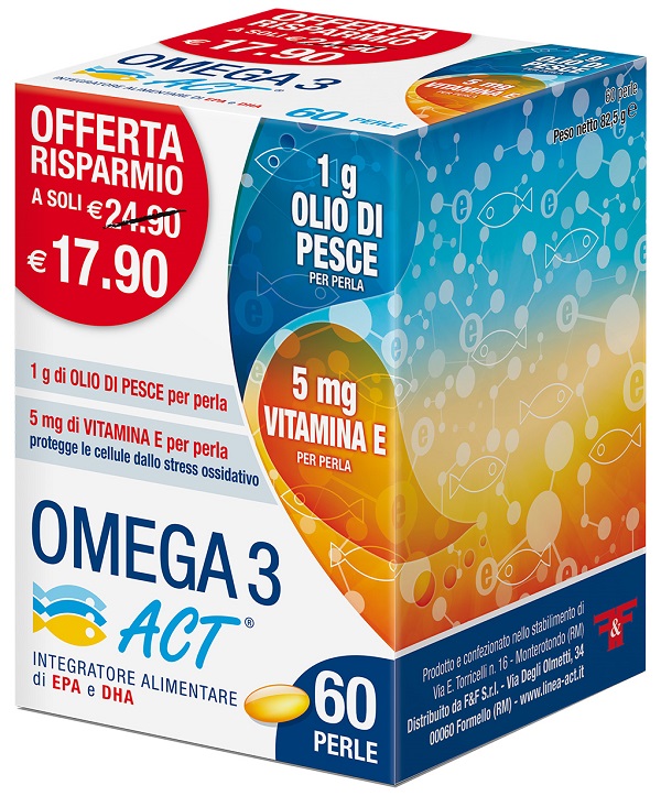 Omega 3 Act Integratore Funzione Cardiaca 60 Perle