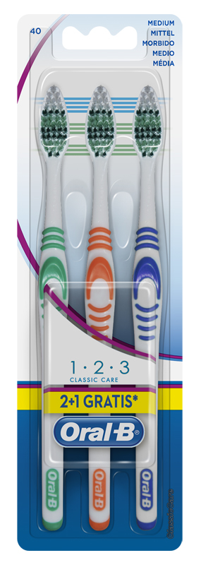 Oral-B 1-2-3- Classic Care Spazzolino 3 Pezzi
