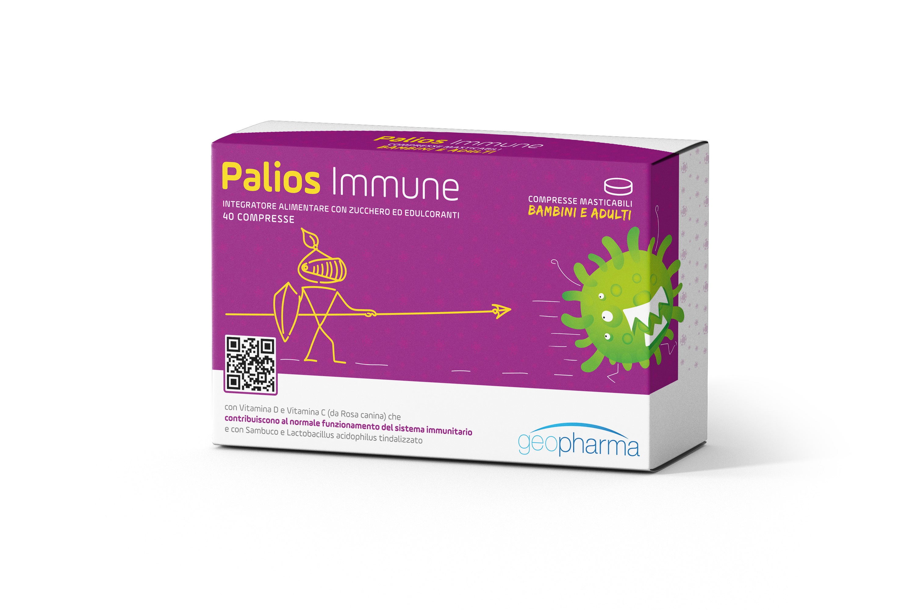 Palios Immune - Integratore per Sistema Immunitario - 40 Compresse Masticabili