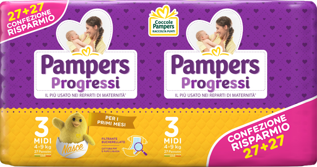Pampers Progressi - Pannolini Midi Taglia 3 - 27 Pezzi
