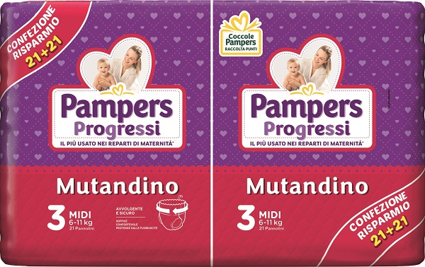 Pampers Progressi - Pannolini Mutandino Midi Taglia 3 - 42 Pezzi
