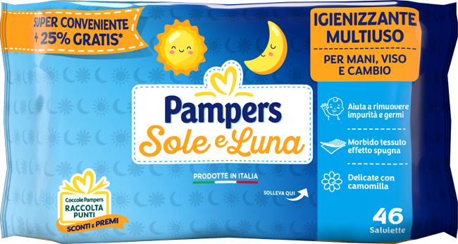 Pampers Wipes Sole & Luna Salviette Igienizzanti 60 Pezzi