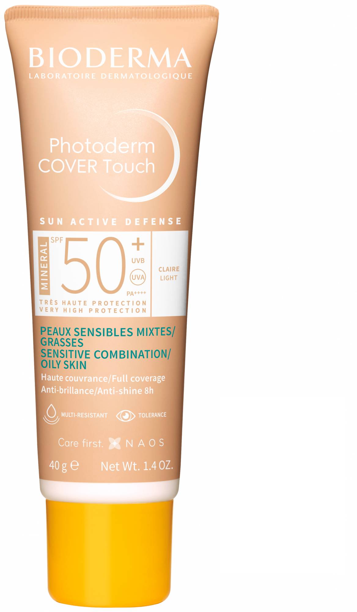 Bioderma Photoderm Cover Touch - Crema Solare Colorata Chiaro con Protezione Molto Alta SPF 50+ - 40 ml