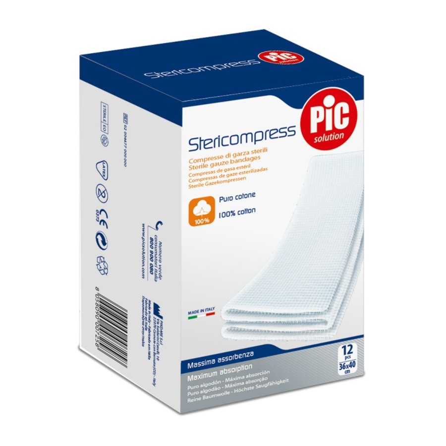 Pic Garza Compressa Sterile 36x40cm 12 Pezzi