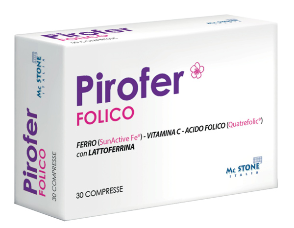Pirofer Folico - Integratore di Ferro con Lattoferrina - 30 Compresse