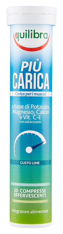 Più Carica Integratore di Sali Minerali Gusto Lime 20 Compresse Effervescenti