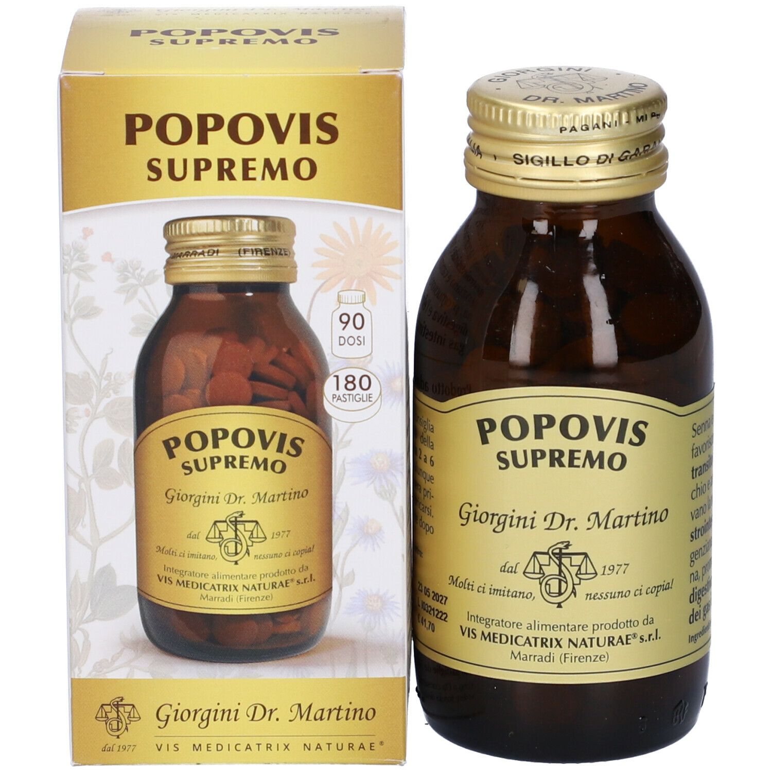 Popovis Supremo - Integratore per la Regolarità Intestinale - 180 Pastiglie