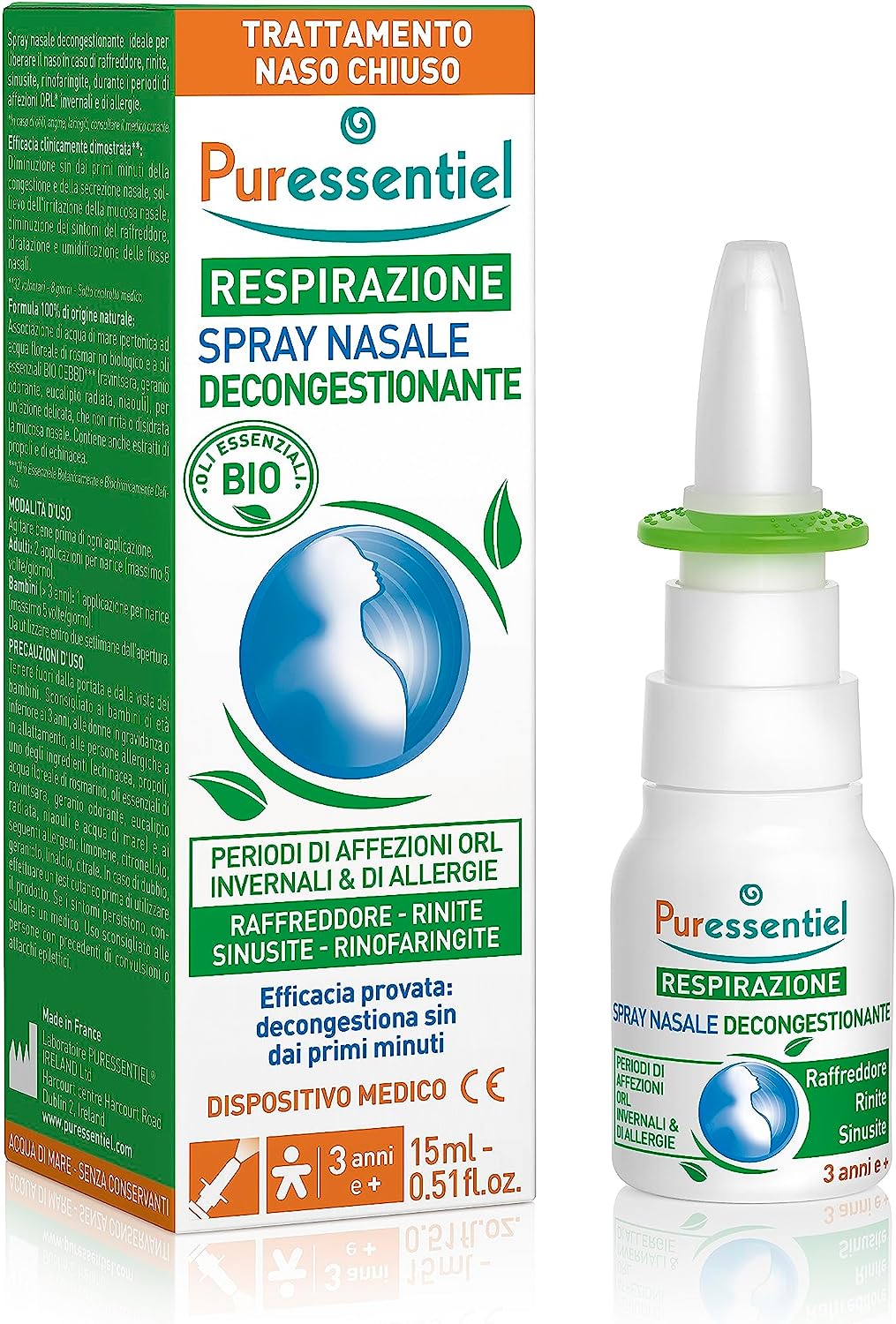 Puressentiel Respirazione Spray Nasale Decongestionante 15 ml