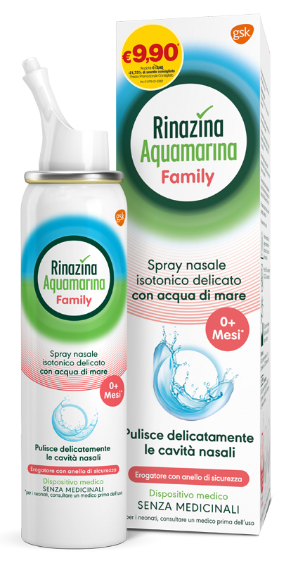 Rinazina Aquamarina Family - Spray Nasale Isotonico - 100 ml