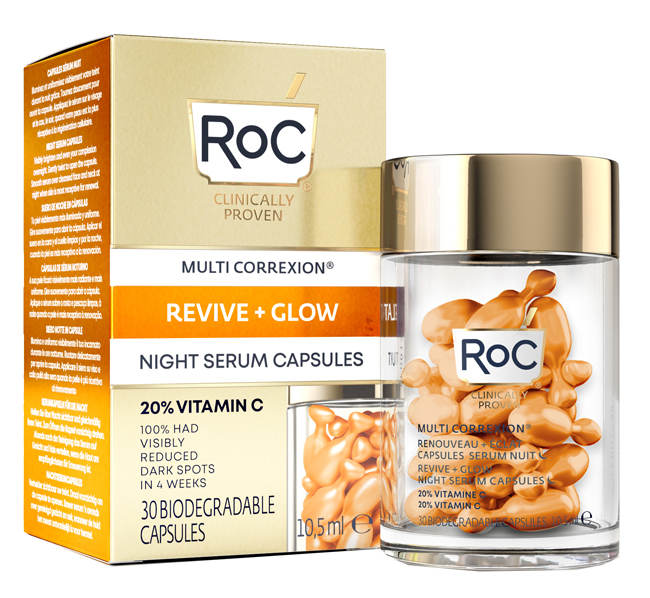 Roc Multi Correxion Revive + Glow Siero Notte Vitamina C 30 Capsule